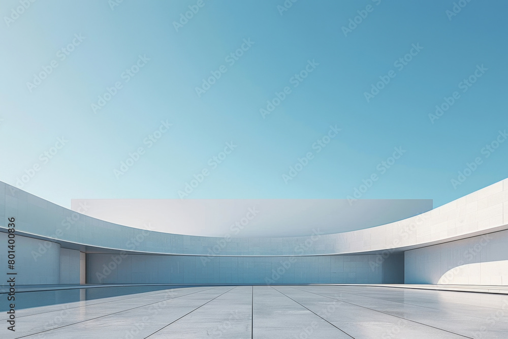 Concrete outdoor square building,Empty architectural background. Concrete outdoor square building,Empty architectural background.