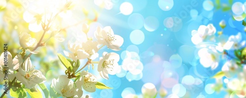 Sunlit Spring Blossoms with Radiant Light and Gentle Bokeh