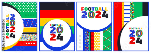 European football cup 2024. ball graphic European design vector illustration. European stylish background gradient Vector illustration Football europe 2024 in Germany square and horizontal pattern