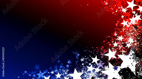 Patriotic American flag stars on red and blue gradient background photo