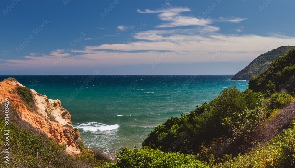 seascape on a sunny day nature background horizontal banner
