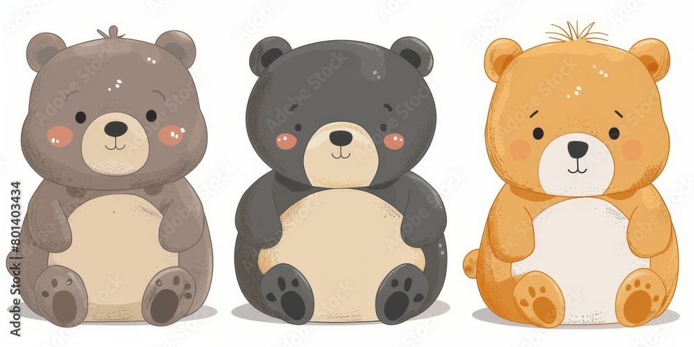 Three Teddy Bears Sitting Together Three Teddy Bears Sitting Together