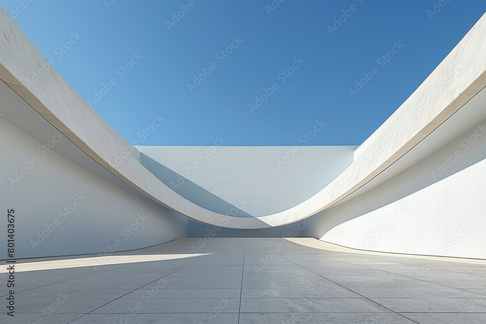 Concrete outdoor square building,Empty architectural background. Concrete outdoor square building,Empty architectural background.