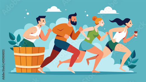 The entrepreneurs engage in friendly competition as they race through their sauna sessions challenging and pushing each other to reach new levels of.