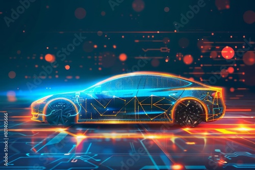 An abstract representation of the battery technology advancements in electric vehicles