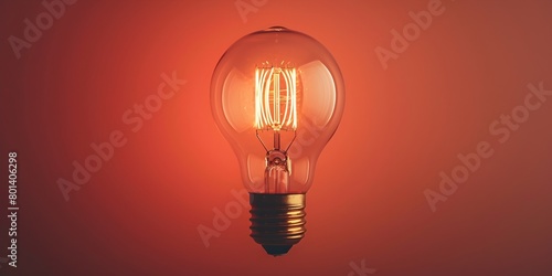 Glowing Edison Bulb Symbolizes Bright Ideas and Innovative Business Plans for Entrepreneurial Success