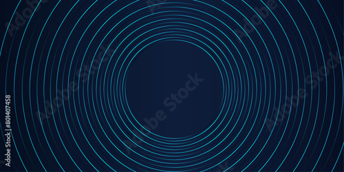 Vector abstract circle frame with wavy rounded lines pattern flowing in blue green colors isolated on black background for concept of music  technology  ai