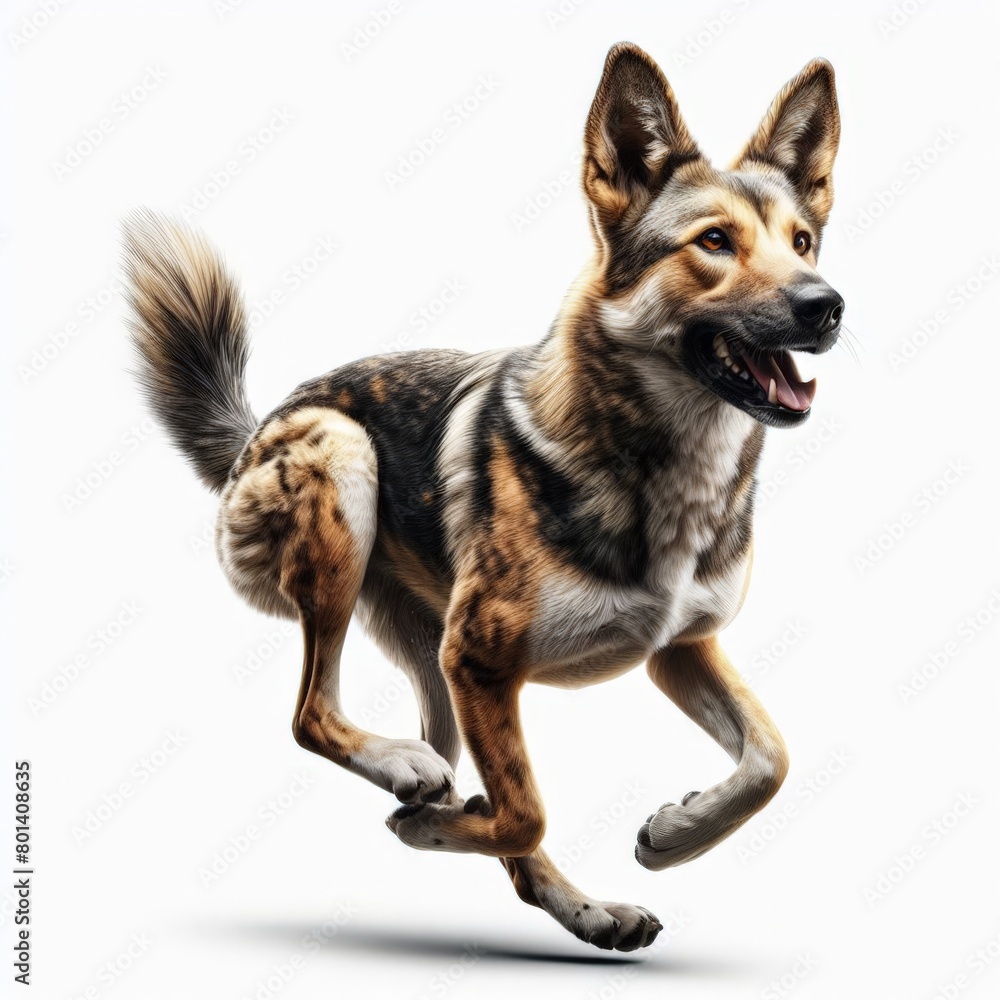 Image of isolated Belgian shepherd against pure white background, ideal for presentations
