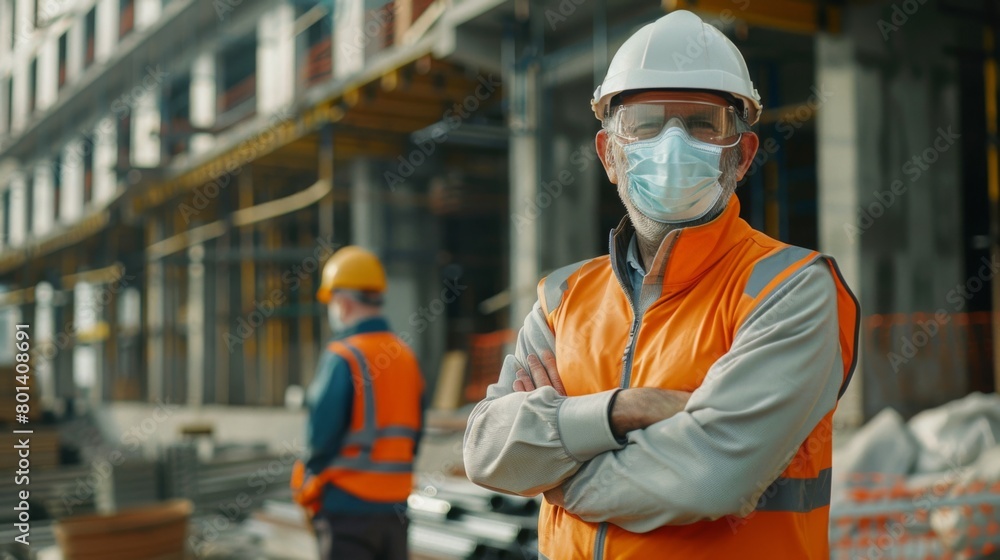 Construction Worker with Safety Gear Construction Worker with Safety Gear