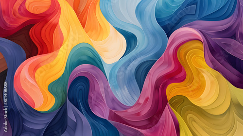A symphony of swirling lines and curves in a kaleidoscope of colors, evoking a sense of fluidity and harmony photo