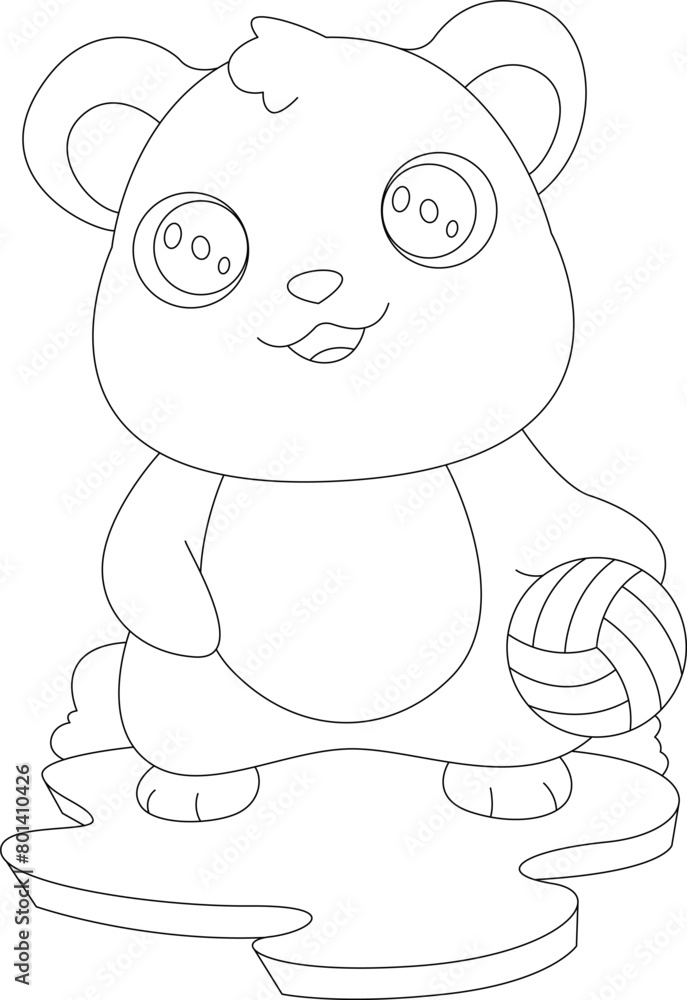 Hamster Volleyball player Volleyball Sports Animal Vector Graphic Art Illustration