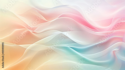 Elegant abstract background featuring soft waves of gradient colors ranging from pastel pink to turquoise blue.