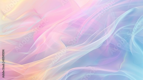 Abstract image showcasing vibrant flow of translucent fabrics in pastel colors with delicate folds and soft lighting.