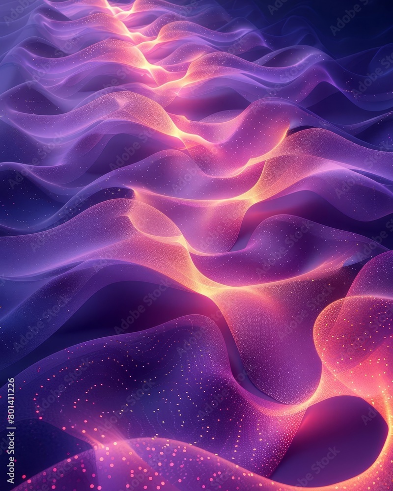 An ethereal dreamscape, where waves of light and energy ripple and flow in perfect harmony.Colors of purple, pink and blue. An ethereal dreamscape, where waves of light and energy ripple and flow in perfect harmony.Colors of purple, pink and blue.