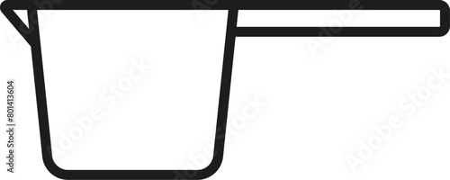 Plastic water dipper icon. Vector. Line style.