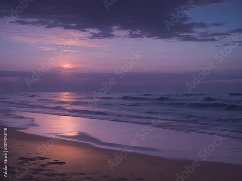 dusk on the shore background © REZAUL4513