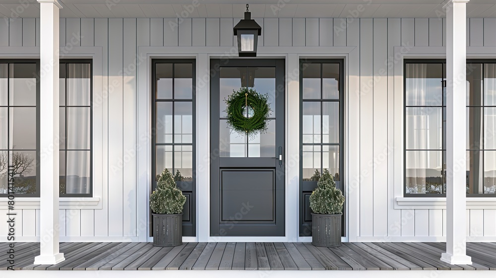 Enchanted Gray Door Adorned With Wreath Enchanted Gray Door Adorned With Wreath