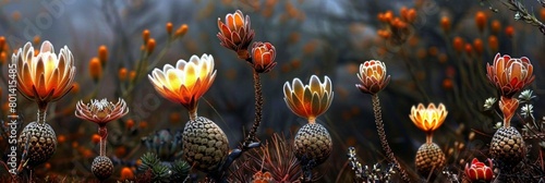 Vibrant Flora of South Africa's Fynbos Biome: A Modern Styling of Native Plant Life photo