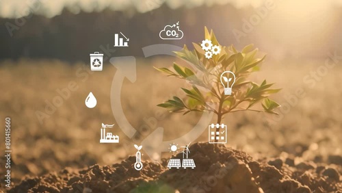 Circular economy concept for future business growth and environmental sustainability and reduce pollution for future business and environmental growth. Corporate video 4K