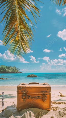 banner ideas decipting summer travel beach and vacations with copyspace