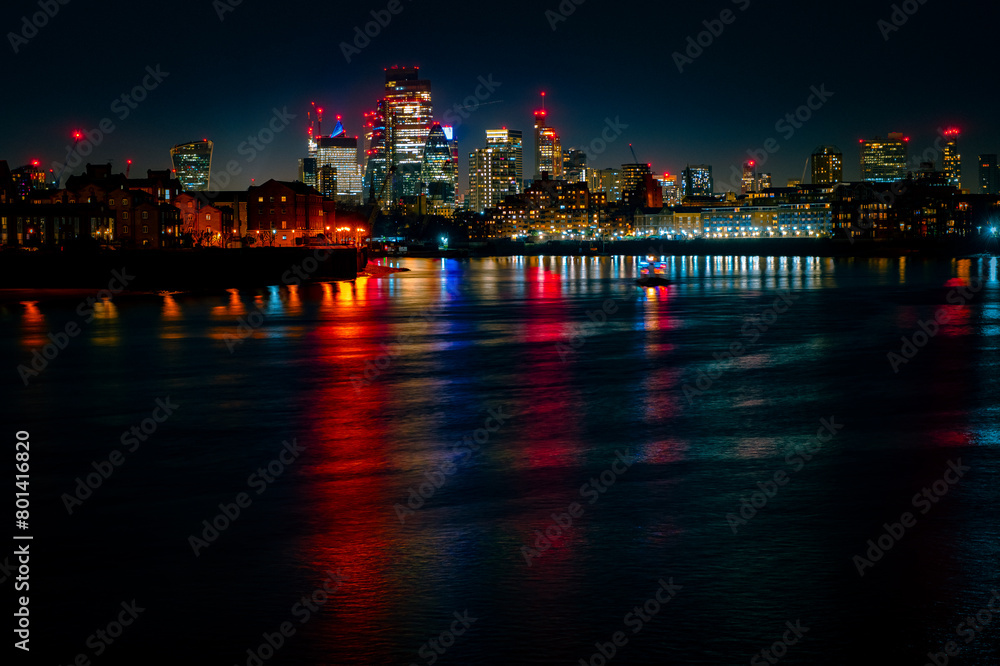 Night view of London landscape