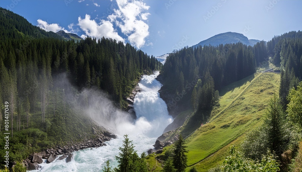 the krimml waterfalls in the high tauern national park salzburg