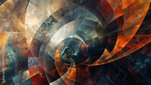 A dynamic abstract composition inspired by the chaos theory and fractal geometry.