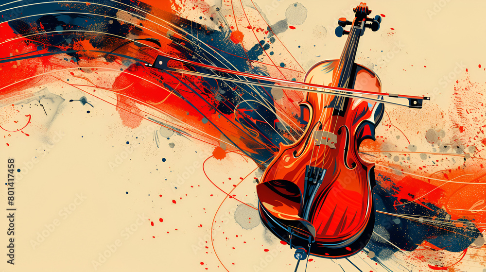 Watercolor style ai artwork of colorful abstract music background with ...
