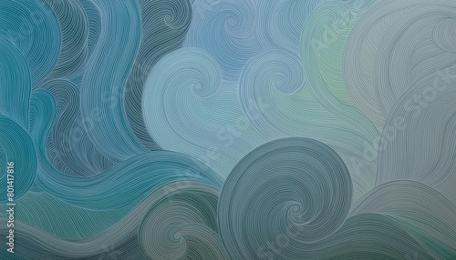 unobtrusive colorful elegant curvy swirl waves background illustration with cadet blue dark slate gray and light blue color photo