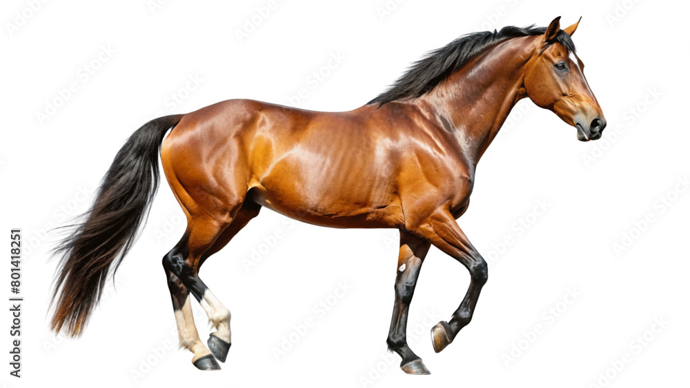 Obraz premium Young healthy horse isolated on Transparent background.