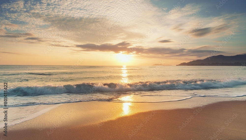 marvellous sunrise beach tranquil holiday destination sea and sky concept
