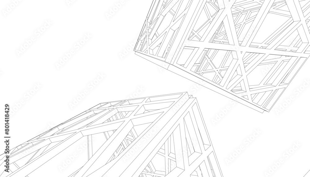 Fototapeta premium Geometric shapes vector 3d drawing
