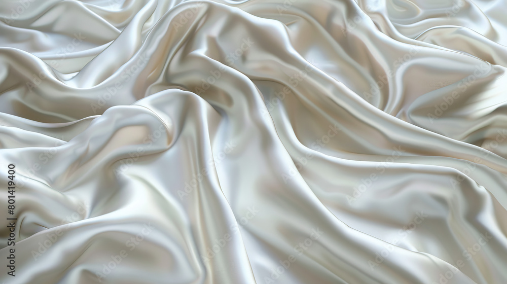 Obraz premium Smooth Silk Pillowcase: Close-Up of Smooth and Textured Silk Pillowcase with Luxurious Comfort