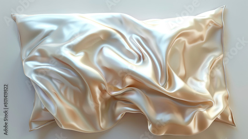 Smooth Silk Pillowcase: Close-Up of Smooth and Textured Silk Pillowcase with Luxurious Comfort photo