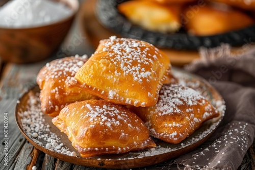 Beignets - deep fried pastry with icing sugar