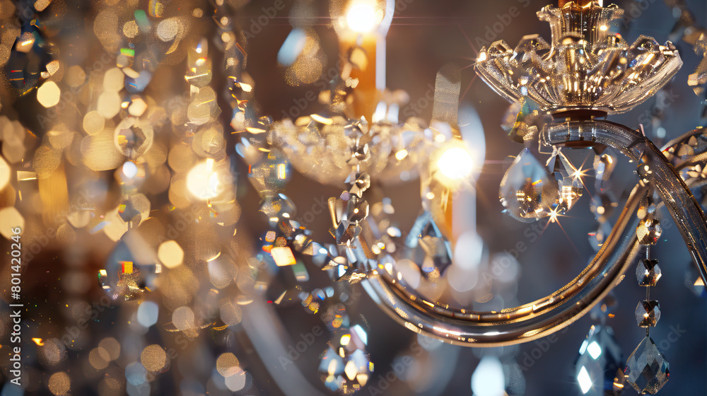 Shimmering Crystal Chandelier: Close-Up of Shimmering and Textured Crystal Chandelier in Elegant Setting Shimmering Crystal Chandelier: Close-Up of Shimmering and Textured Crystal Chandelier in Elegant Setting