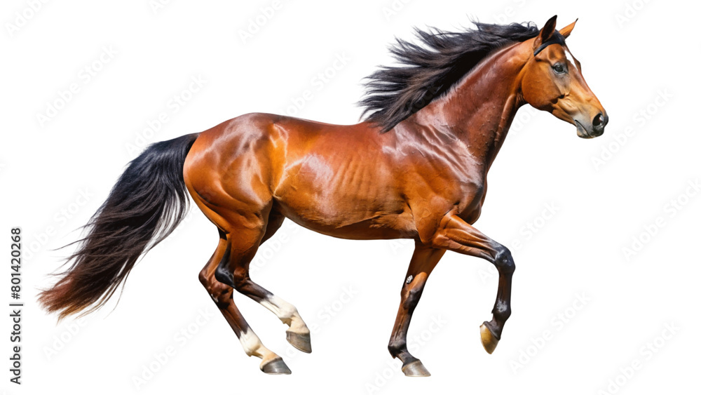 Obraz premium Young healthy horse isolated on Transparent background.