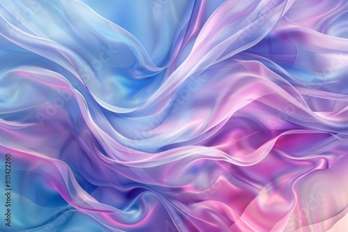 Abstract art background design with blue purple and pink silky glass matte wave pastel