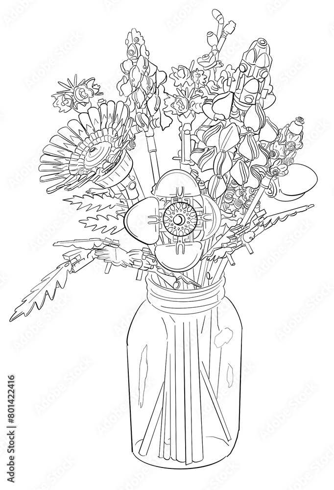 Lego Flower Bouquet Stock Illustration Adobe Stock