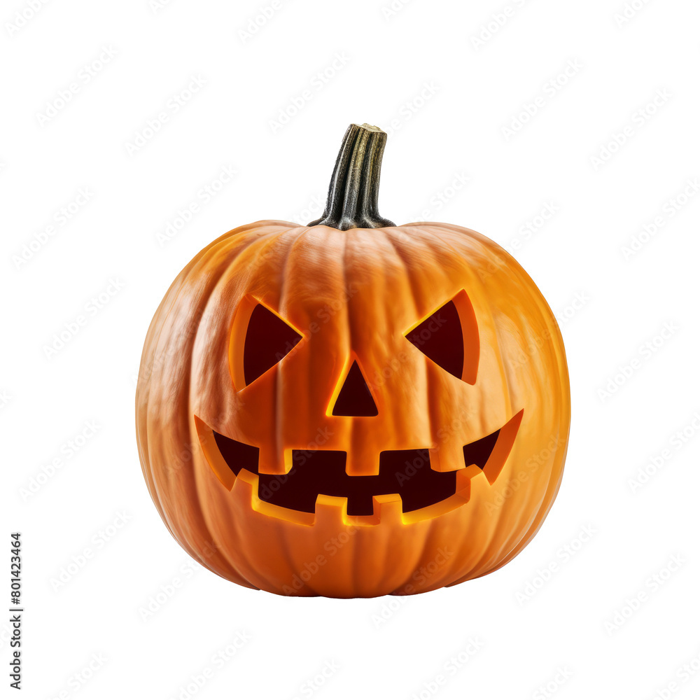 Obraz premium Halloween pumpkin isolated on transparent background PNG cut out clipart.
