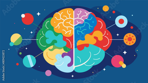 An illustrated map of the brain with different areas colorcoded to show the effects of ketamine on depression anxiety and other mental health.