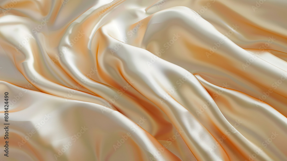 Fototapeta premium Smooth Silk Pillowcase: Close-Up of Smooth and Textured Silk Pillowcase with Luxurious Comfort