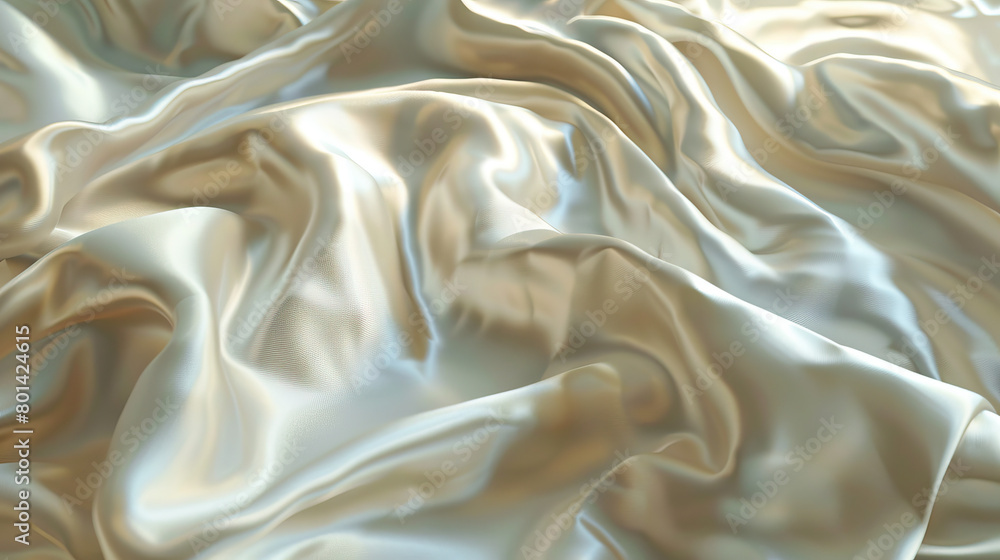 Obraz premium Smooth Silk Pillowcase: Close-Up of Smooth and Textured Silk Pillowcase with Luxurious Comfort