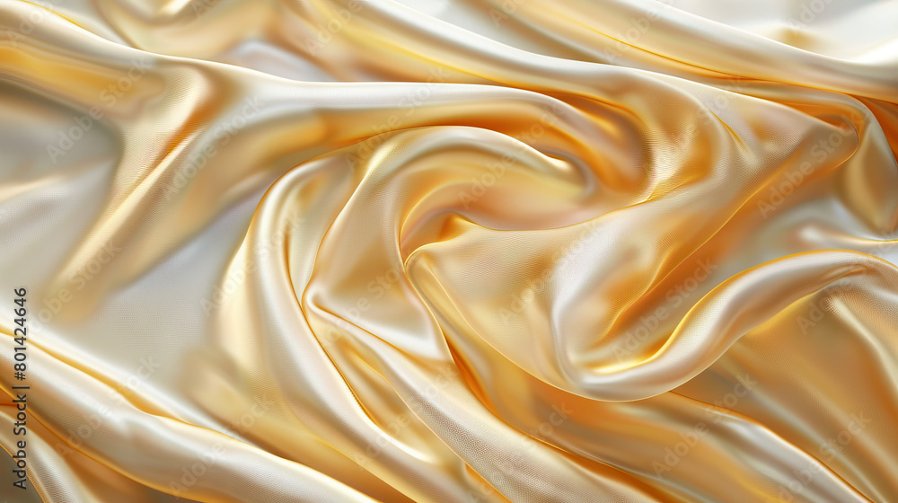 Obraz premium Smooth Silk Pillowcase: Close-Up of Smooth and Textured Silk Pillowcase with Luxurious Comfort