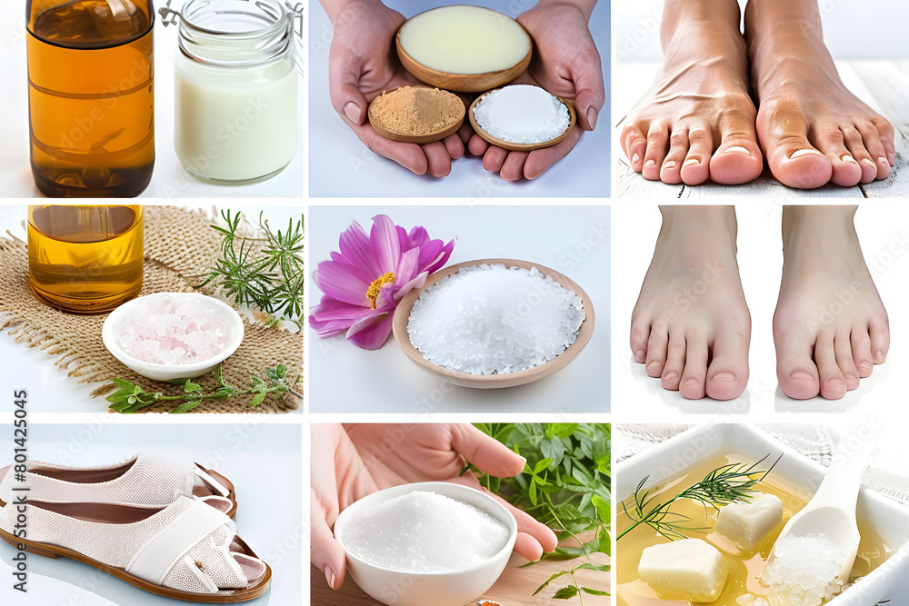 Helpful Home Remedies for Healing and Reducing Swollen Feet Stock Photo