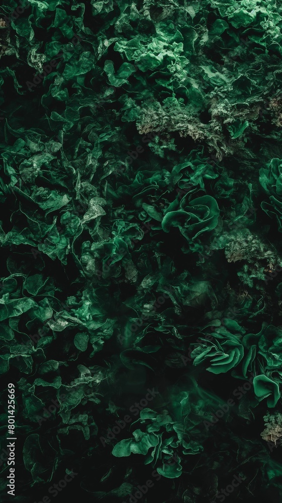 Luxurious dark green foliage texture. Studio shot of a natural pattern. Design for wallpaper, print, and banner. Luxurious dark green foliage texture. Studio shot of a natural pattern. Design for wallpaper, print, and banner.