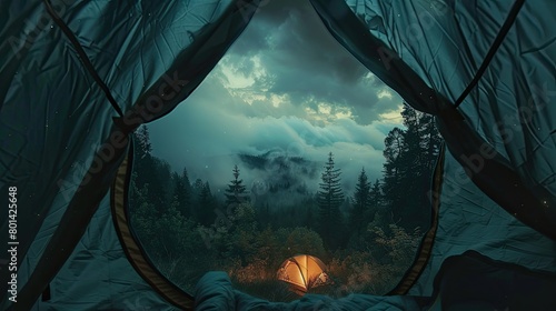 Immersive Glow: A Cozy Tent Retreat with a Magical View