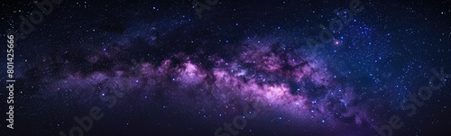 Magical purple and electric blue galaxy in the night sky