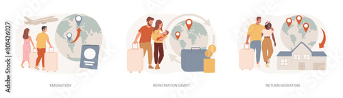 Homeland isolated concept vector illustration set.