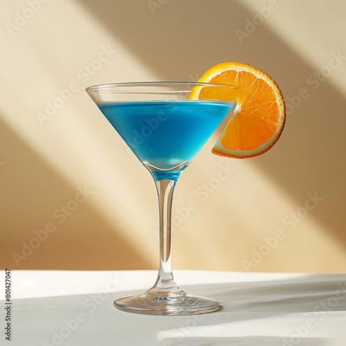 An exotic cocktail that evokes wild parties, summer, fun, and the beach, surrounded by a creative background with warm, vibrant colors in the spirit of good times.